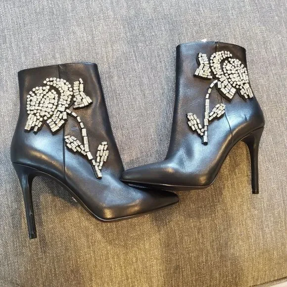 Michael Kors Viera Size 5.5m Black Leather Women BOOTIES - Picture 2 of 10